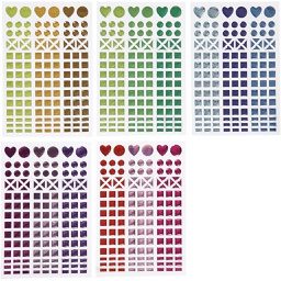 [CR28253] Mozaiek stickers, diverse kleuren, d: 8-14 mm, 11x16,5 cm, 2 m/ 1 rol