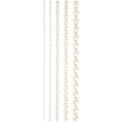 [CR28316] Demies perles, dim. 2-8 mm, blanc, 140 pièce/ 1 Pq.