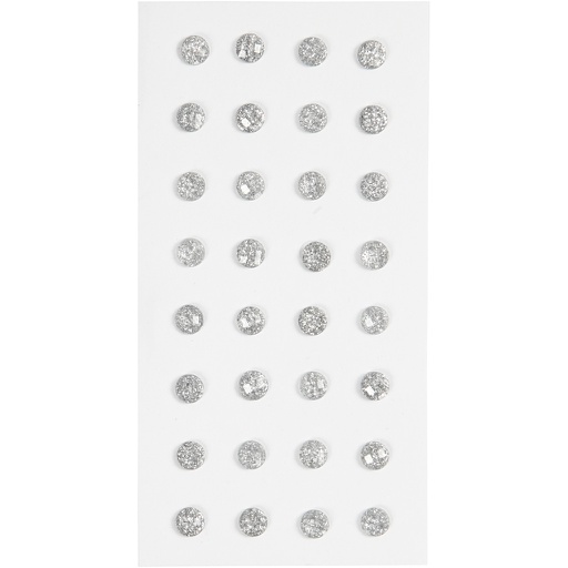 [CR283818] Pierres de strass, d: 8 mm, argent, 32 pièce/ 1 Pq.