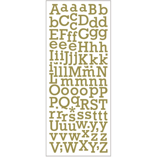 [CR29154] Autocollants scintillants, lettres, 10x24 cm, or, 1 feuille