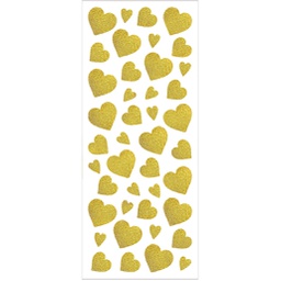 [CR29156] Glitterstickers, goud, harten, 10x24 cm, 2 vel/ 1 doos