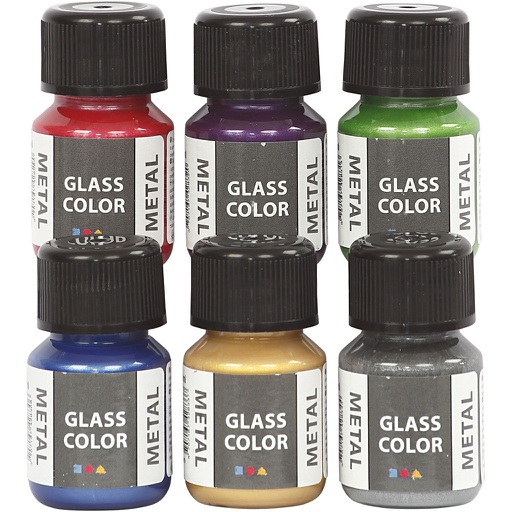 [CR31762] Glass Metal, couleurs assorties, 6x30 ml/ 1 Pq.