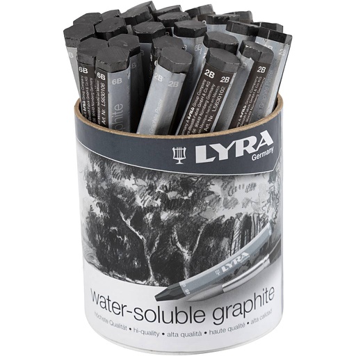 [CR34473] Crayons graphites aquarellables, L: 6,5 cm, 24 pièce/ 1 Pq.