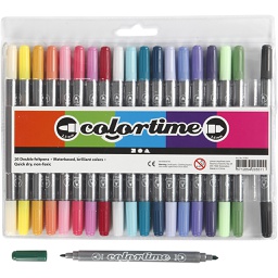 [CR37992] Colortime dubbelstift, extra kleuren, lijndikte 2,3+3,6 mm, 20 stuk/ 1 doos