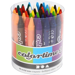 [CR38138] Colortime kleurkrijt, diverse kleuren, L: 10 cm, dikte 11 mm, 48 stuk/ 1 doos