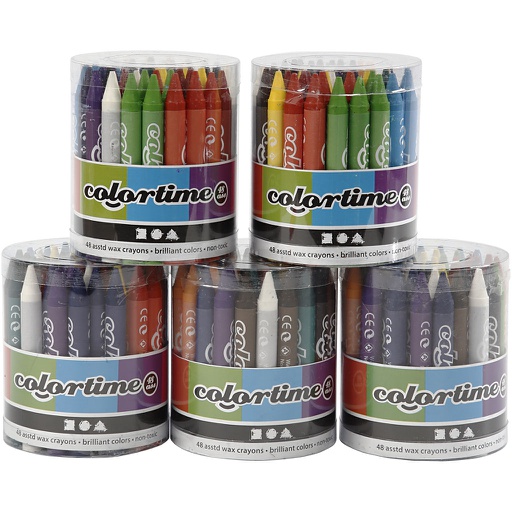 [CR38145] Crayon de cire Colortime, 5x48 ass./ 1 set